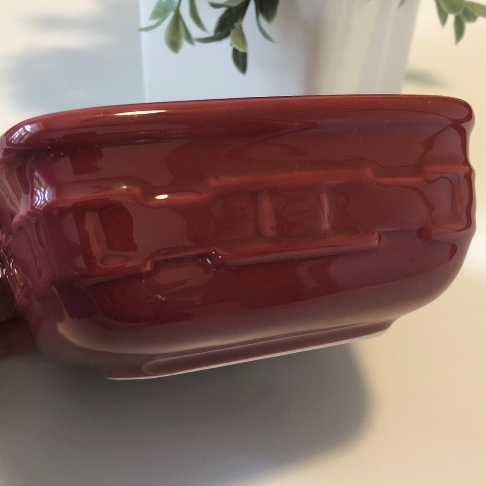 Set of 2 Longaberger Woven Traditions pottery stoneware Paprika Square Bowls - Picture 3 of 9